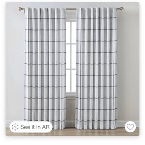 THRESHOLD TARGET BLACKOUT WINDOW CURTAIN PANELS WHITE GREY/GRAY 50 x 84